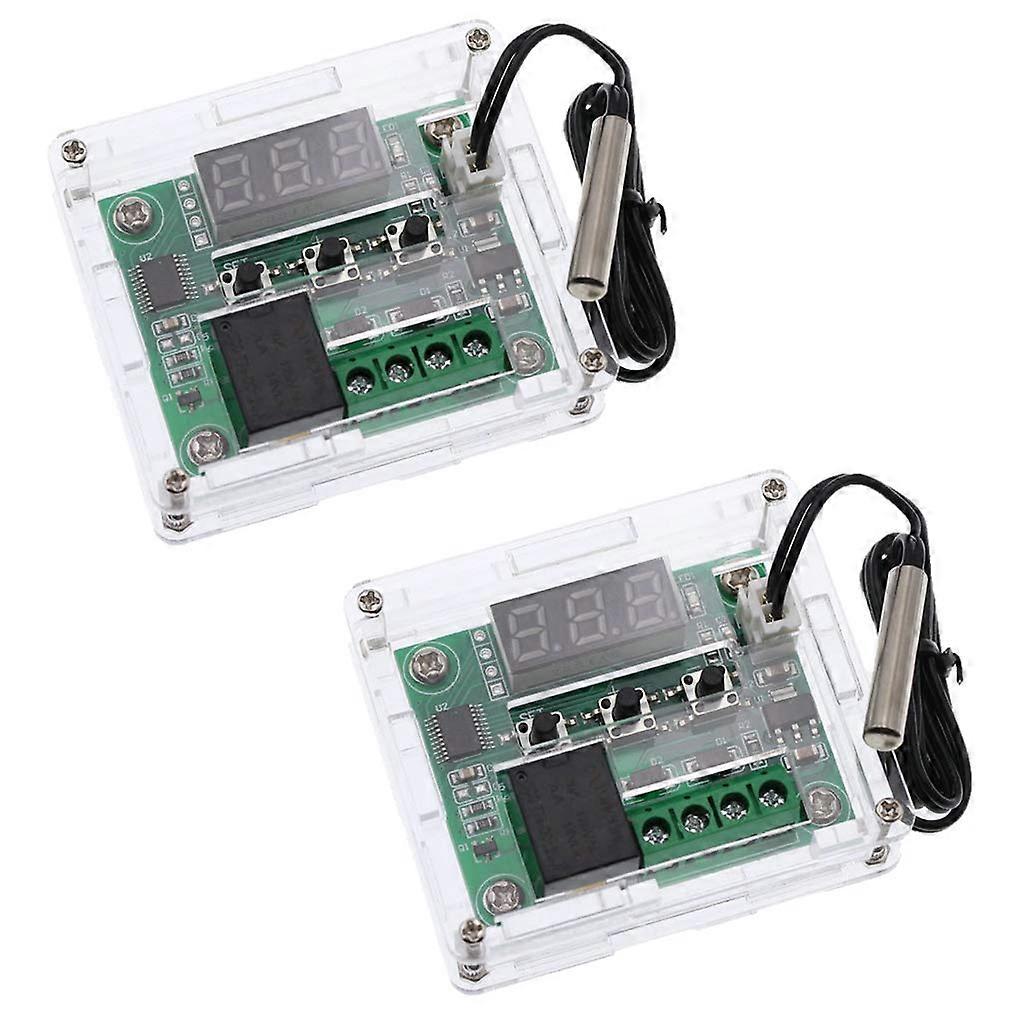 2pcs W1209 Digital Temperature Controller with Case 12V DC Thermostat Module Relay Waterproof Sensor