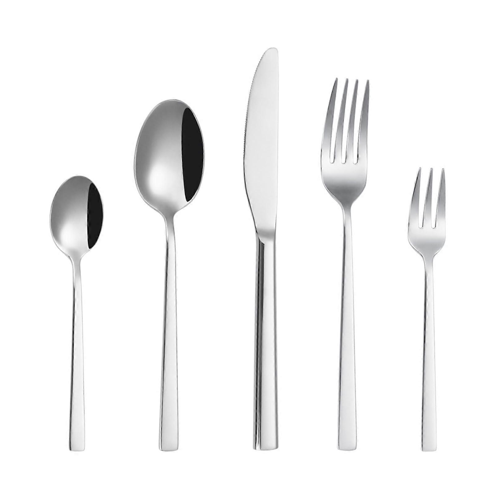 Stainless Steel Flatware Set for 8, 40Piece Silverware with Serving Utensils, RustResistant, Dishwasher Safe