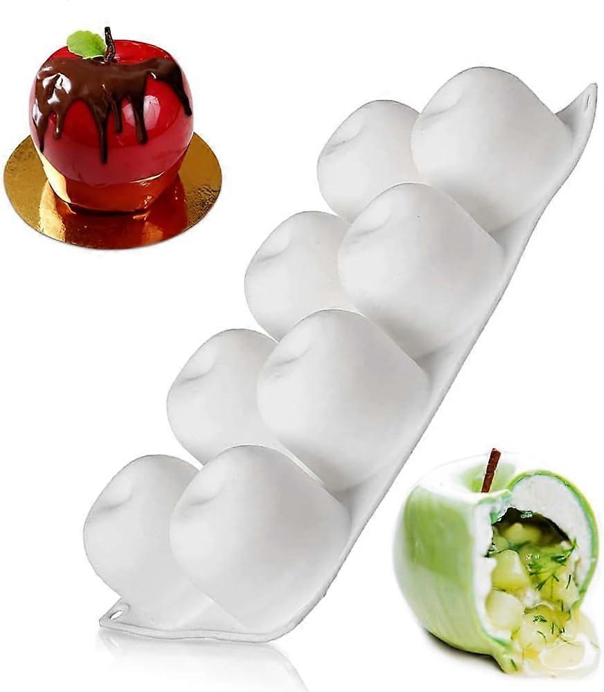 3D Silicone Apple Shaped Mold, 8 Cavities