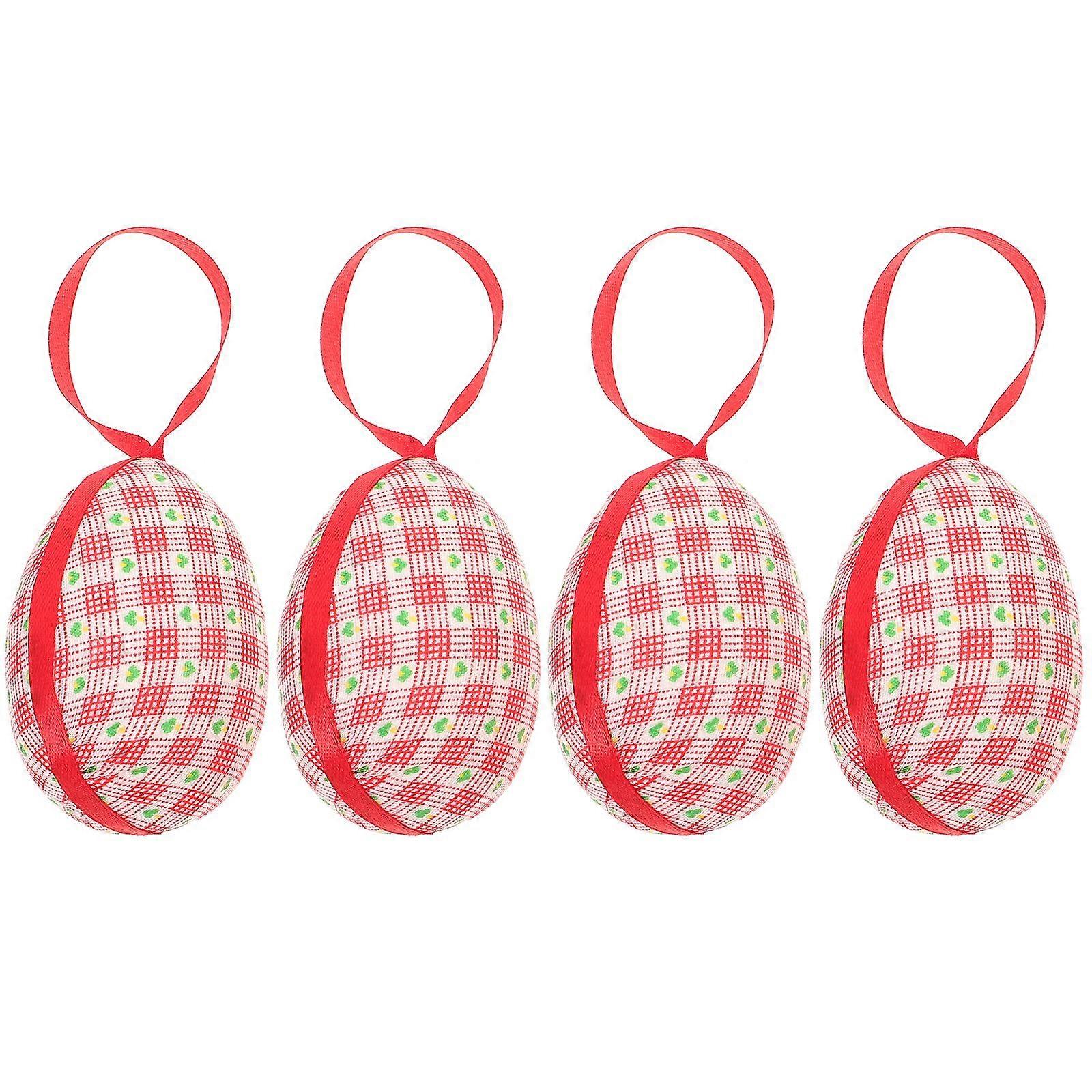 4pcs Easter Hanging Egg Ornament Easter Egg Pendant Easter Tree Hanging Pendant Easter Decoration