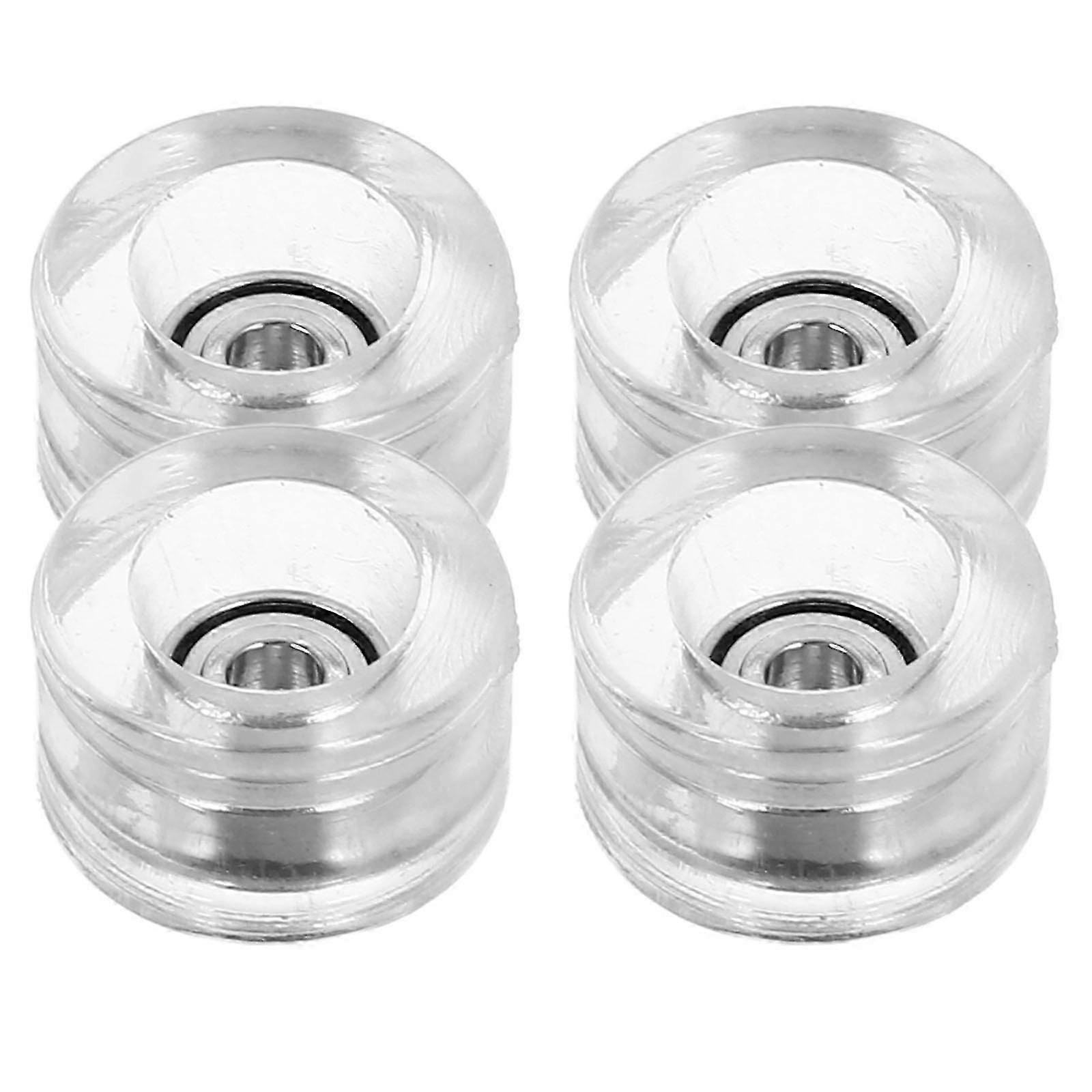 Finger Skateboard Wheels 4Pcs, 0.80x0.80x0.50cm, Transparent High-Speed Replacement