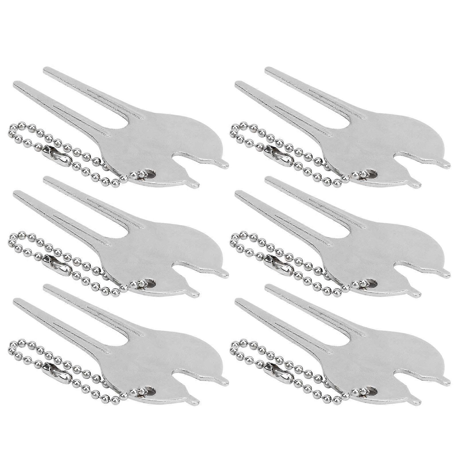 Golf Divot Tool Set with Ball Marker, Compact MultiFunction Design, 6 Pack for Greens