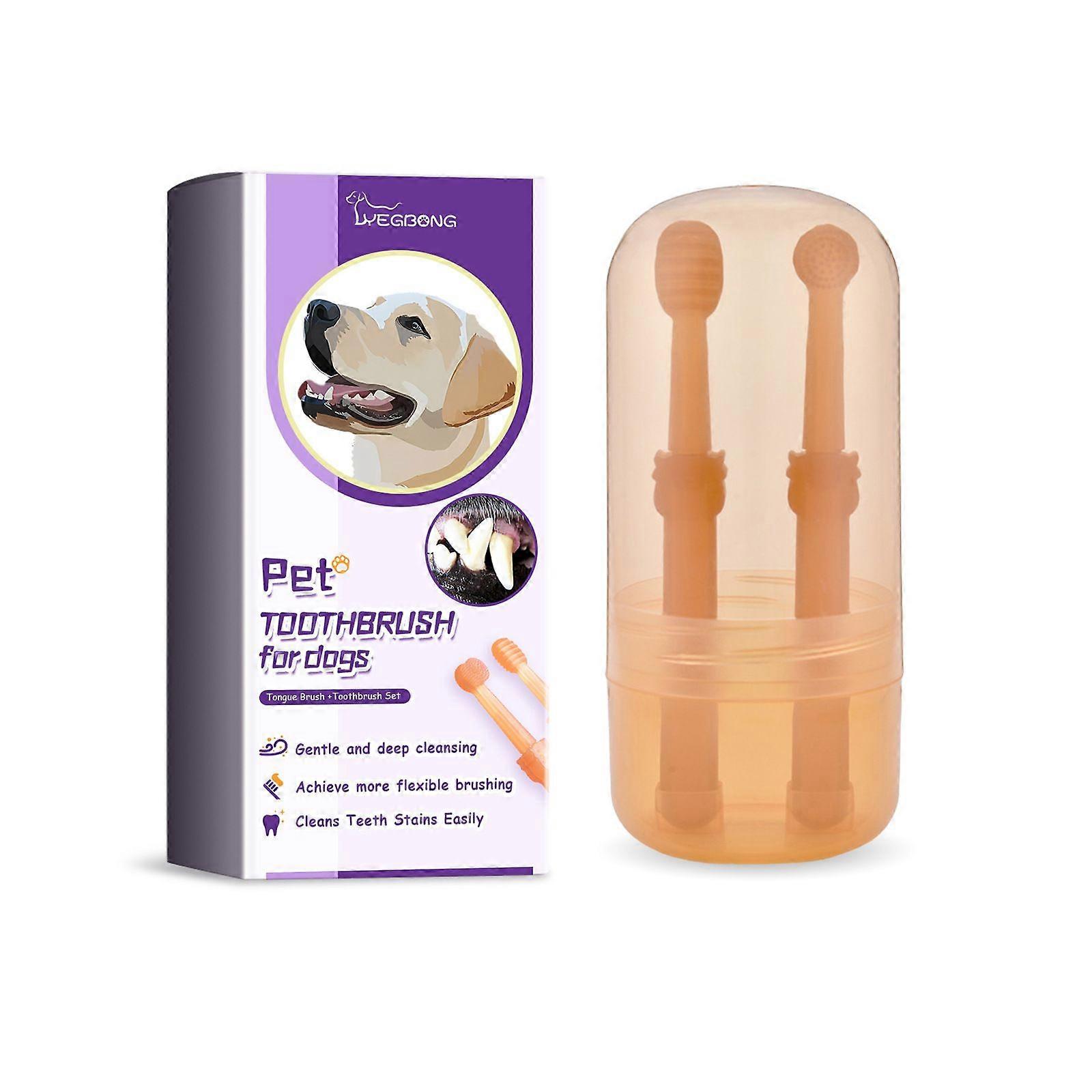 Pet Tongue Scraper Toothbrush Set Contains Silicone