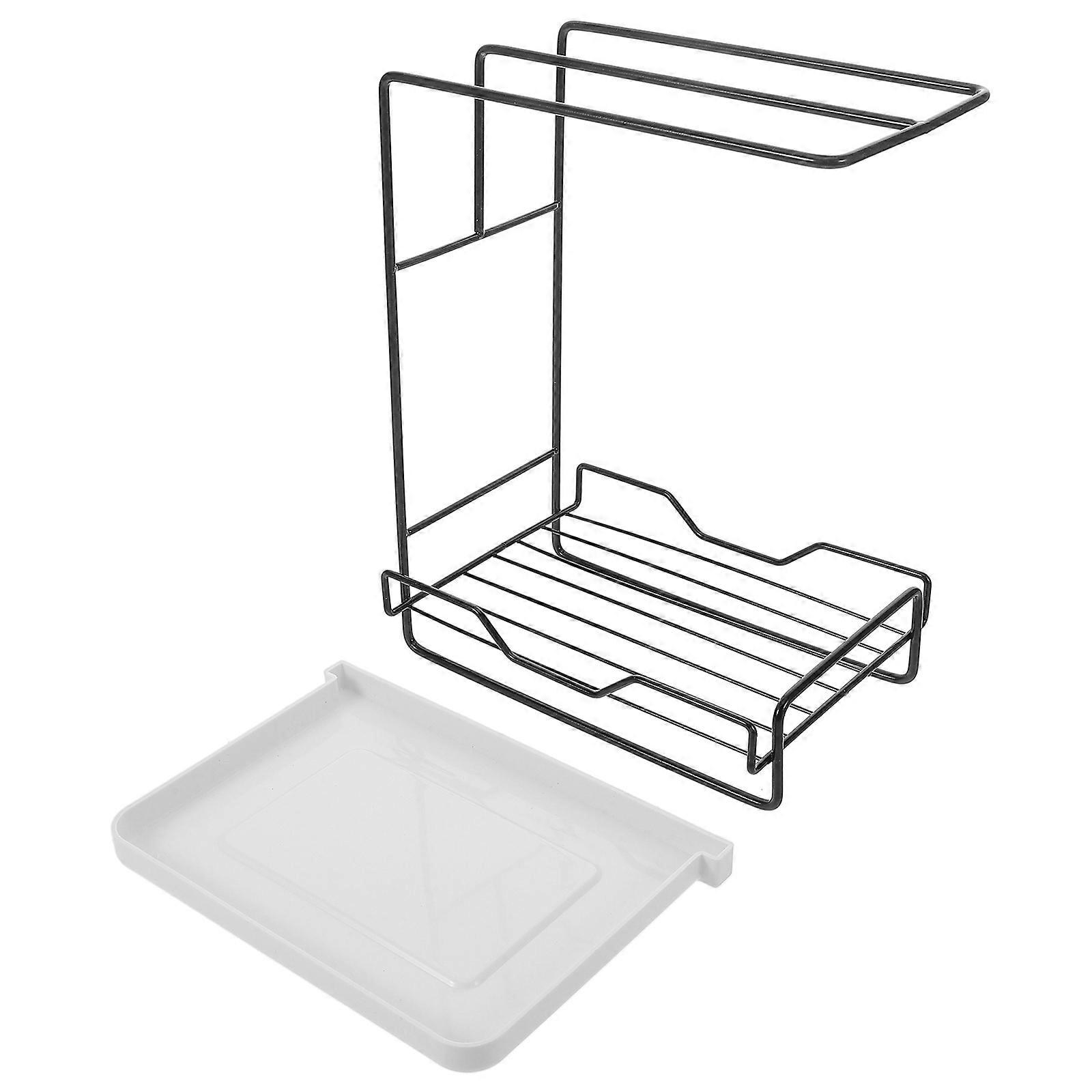 Kitchen Sponge Holder for Sink with Hanging Installation Black