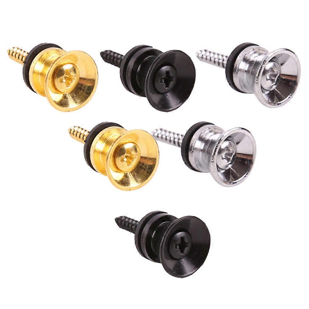 Black Guitar Strap Lock for Instrument Strap 9Pcs Secure Anti-Falling System