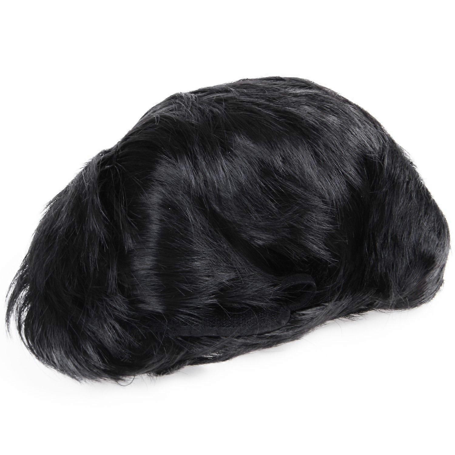 Mens short straight Black full wig