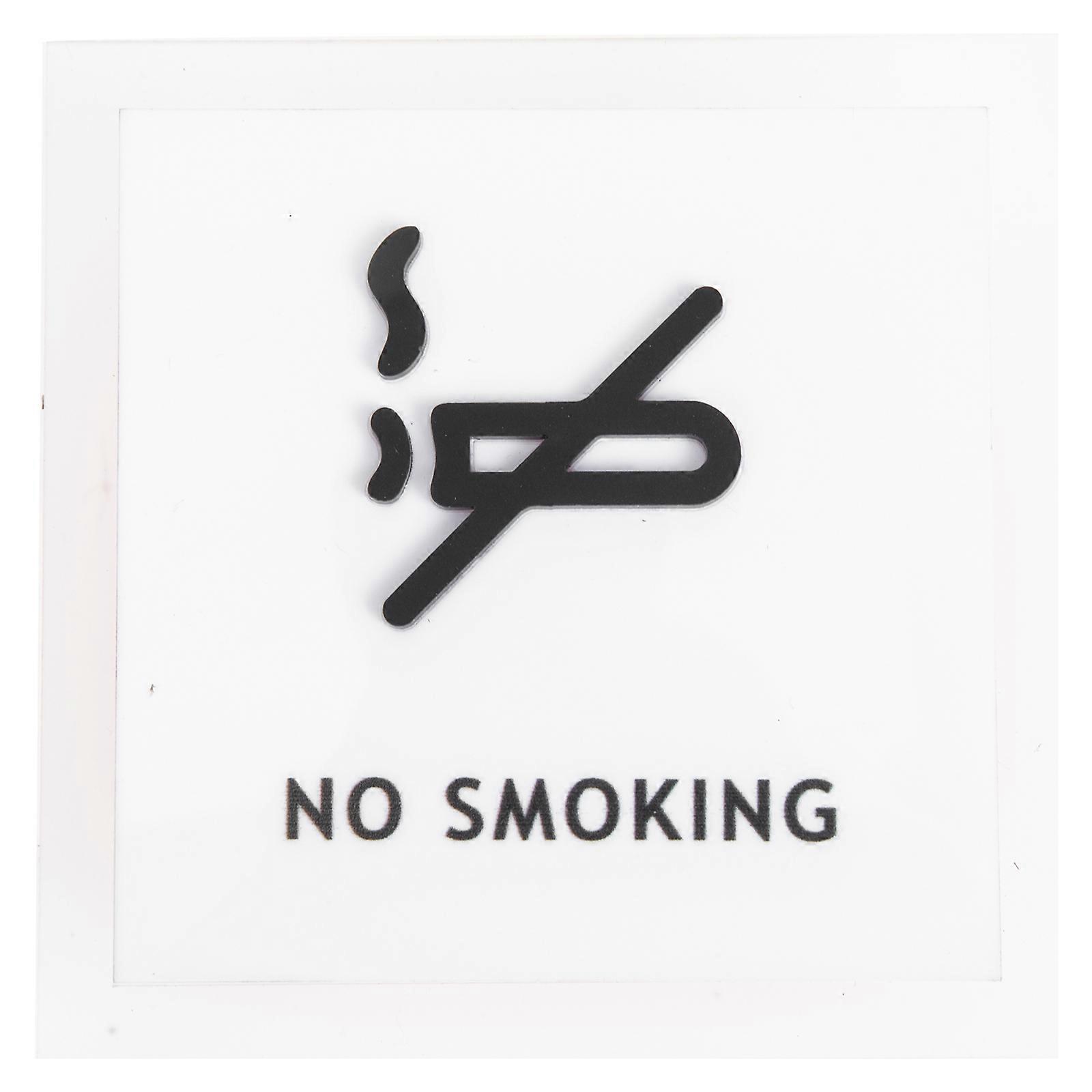 No Smoking Indicator Acrylic Sign for Public Warning White Board