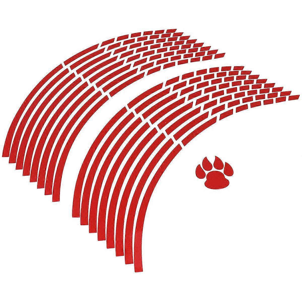 2Pcs Motorcycle for Decoration Red Reflective Wheel Decals