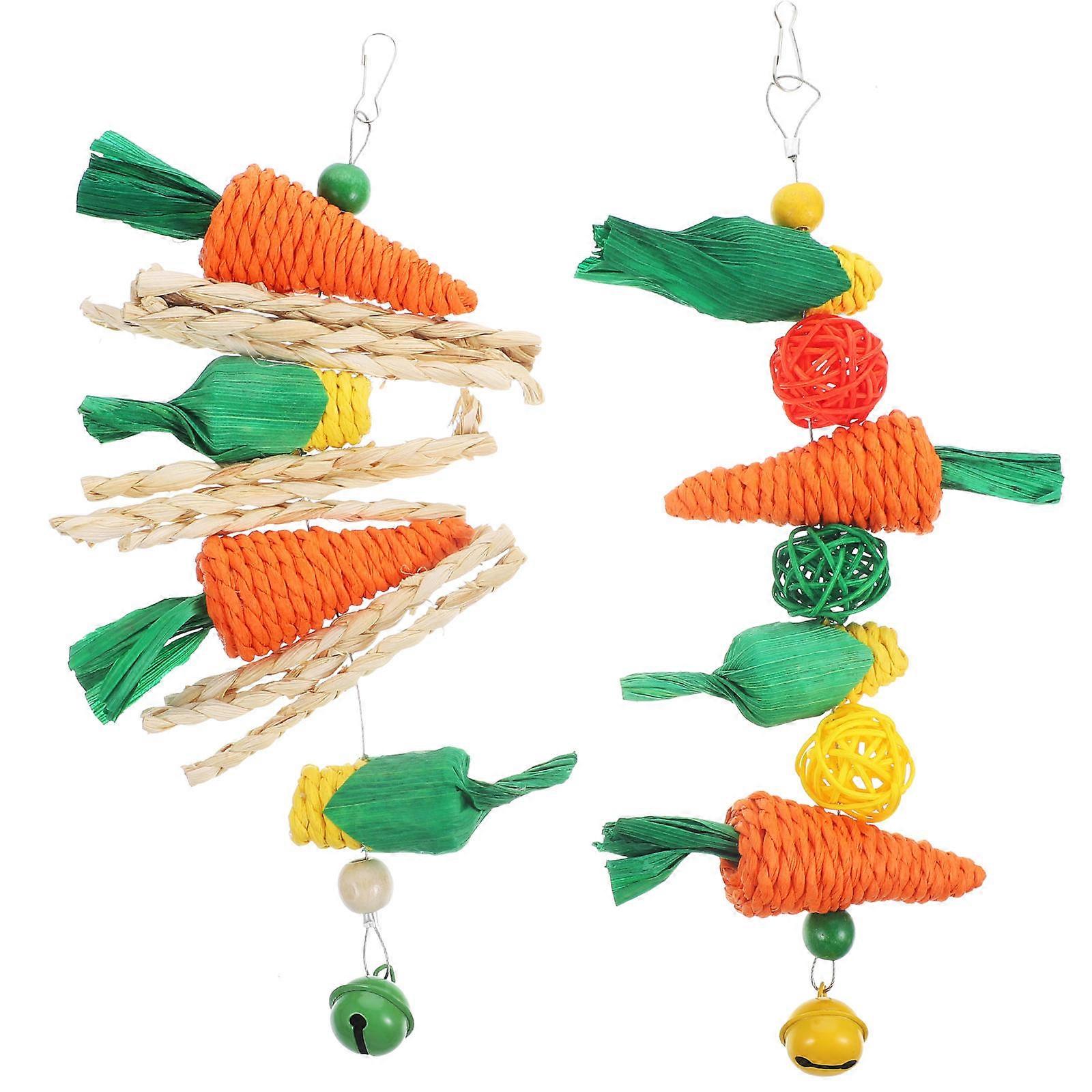 Rabbit Chew Toys Straw Rope Playthings for Small Pets 10Pcs Set