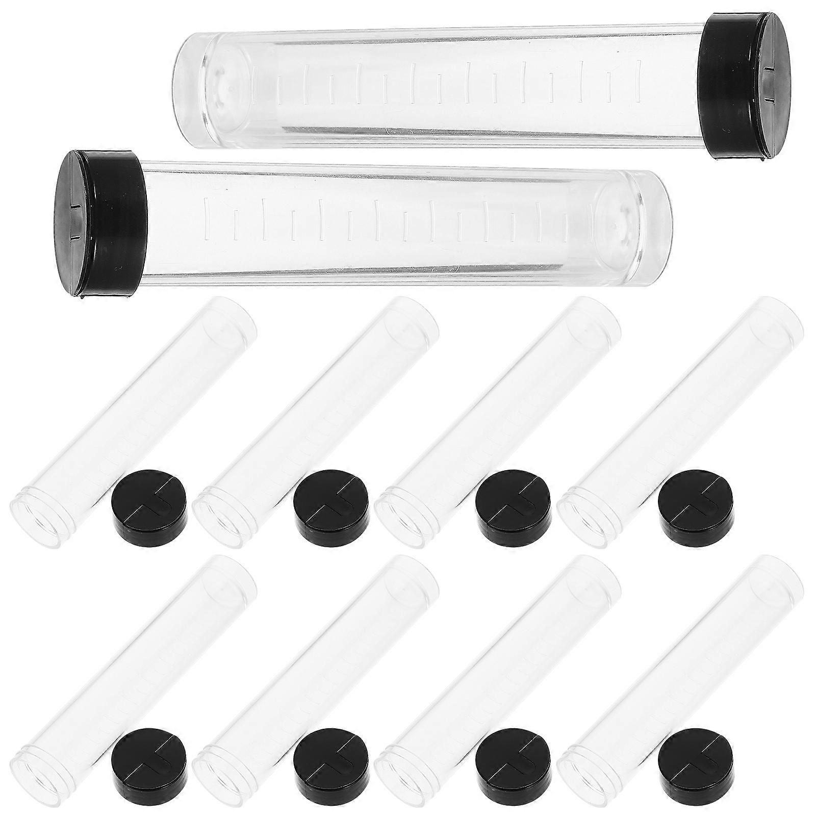 Transparent Plastic Storage Tubes for Storage Use 10Pcs with Caps