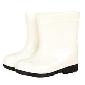 Regenlaarzen voor jongens, effen kleur, gesloten neus, lichtgewicht, waterdicht, comfortabel, geschikt voor verjaardagen, bruiloften en weekendjes weg, wit, 5-6 jaar