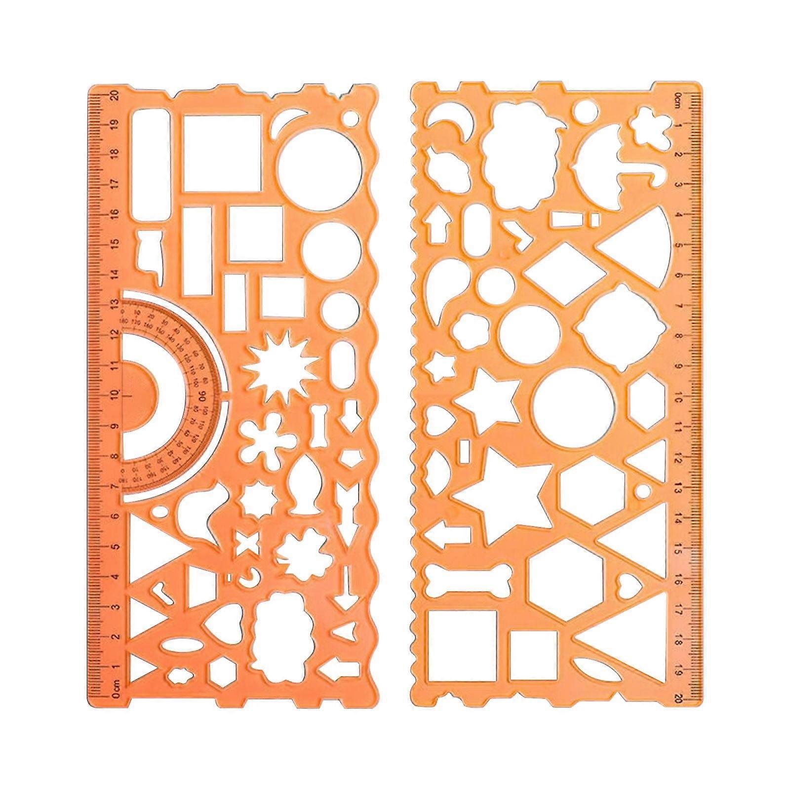 Geometric Figure Ruler Multi-Functional Drawing Ruler Protractor For Students