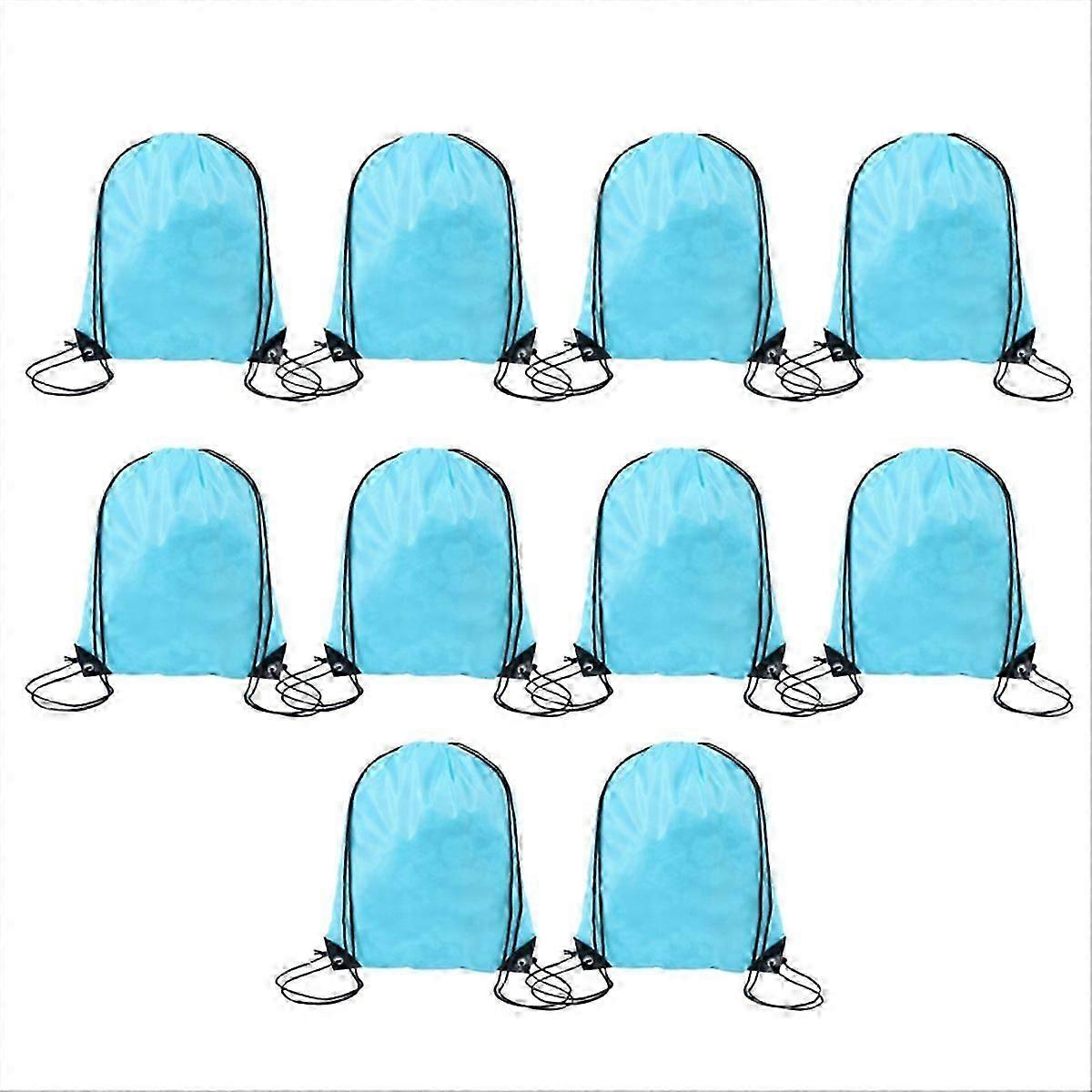 Polyester Drawstring Bag Sports Marathon Drawstring Bag Light Blue
