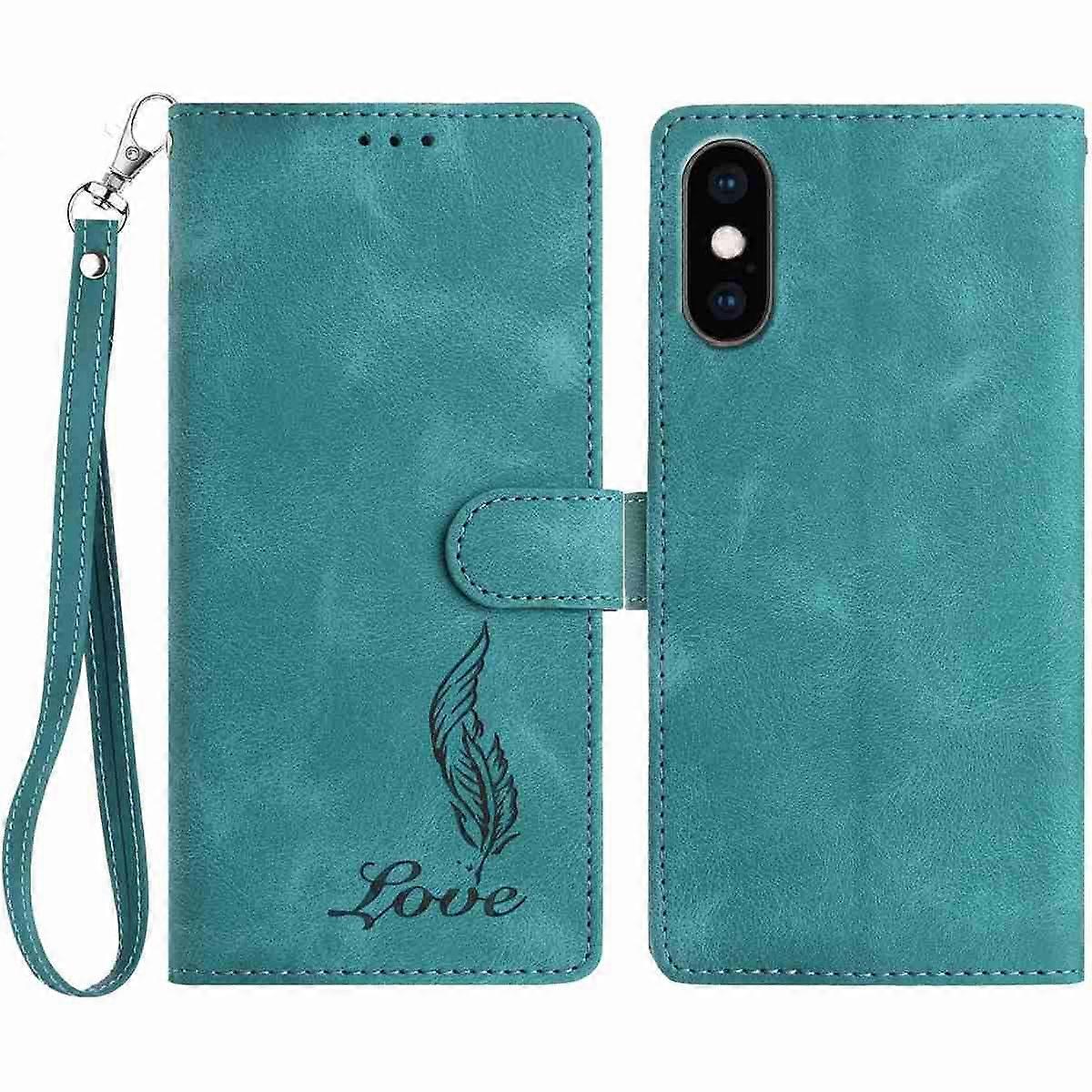 Skin Feel Embossed Feather Leather Phone Case