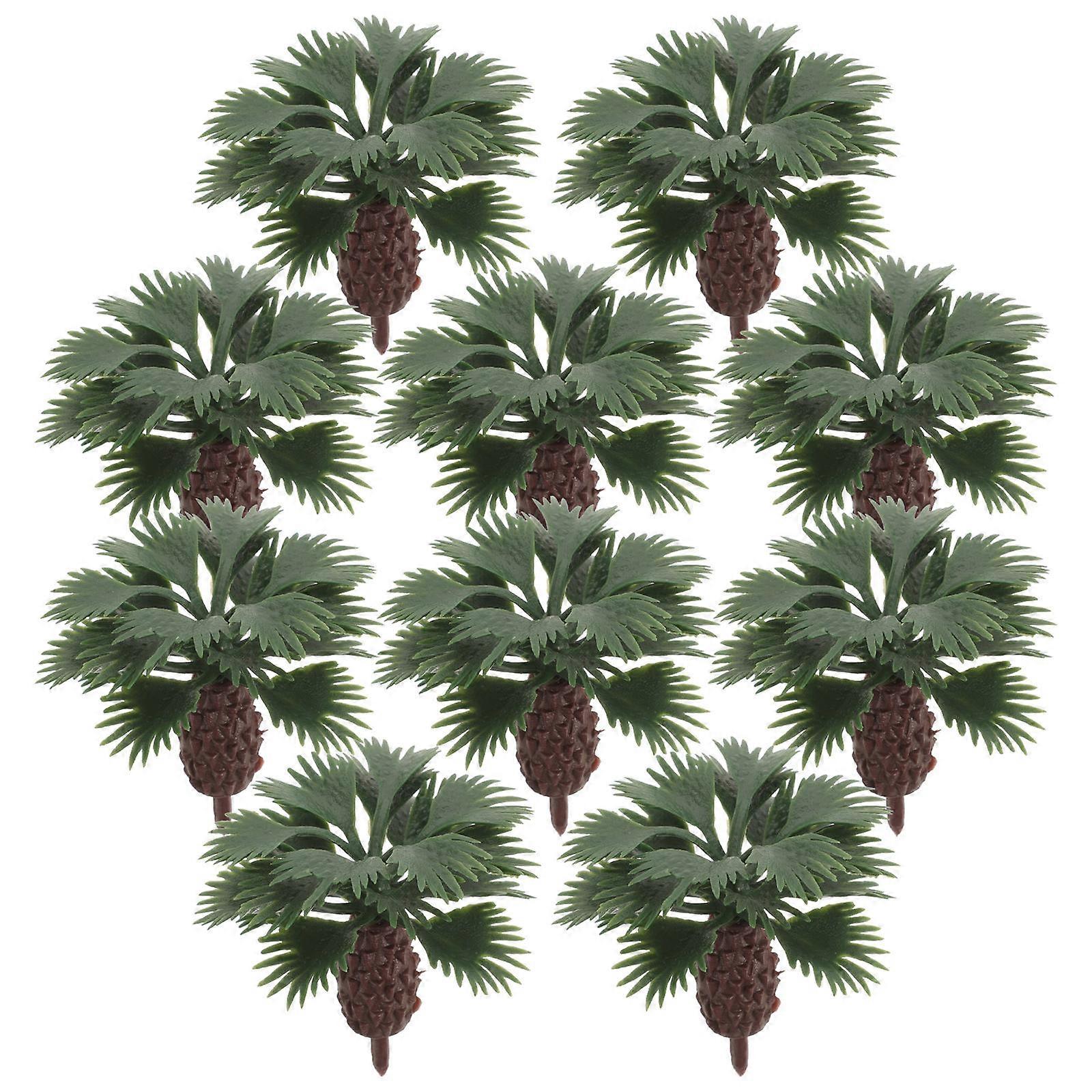 Plastic Miniature Tree Model for Decoration 10Pcs Set