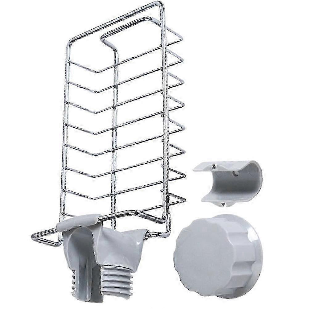 Kitchen Sponge Rack Drainage, Kitchen Accessory, Stainless Steel & Plastic, Space-saving Design 1Set