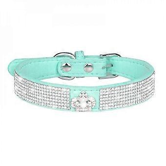 Levering i tide!! Skinnende diamant halsbånd til kjæledyr for hund, mykt semsket skinnende strass halsbånd til katt