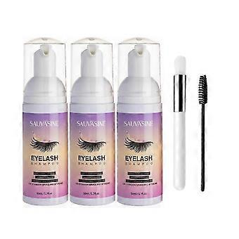 3-delige set met reinigingsshampoo en mousse voor wimperextensions, snelle verwijdering van make-uplijm, schuimset voor vrouwen, diepe reiniging met borstel xepa