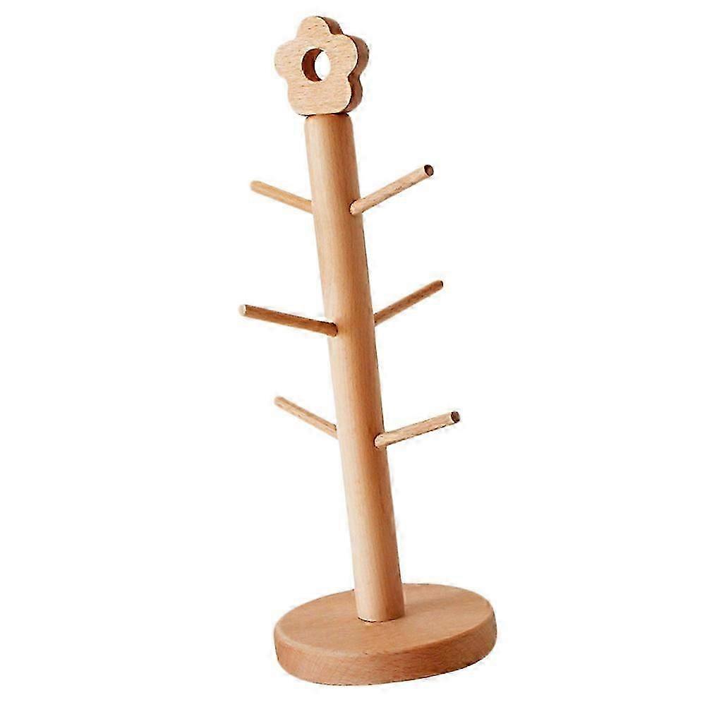 Mug Hanger Beech Mug Stand Kitchen Tool Elegant Rectangular Display 14.45.15.1in 1Pack