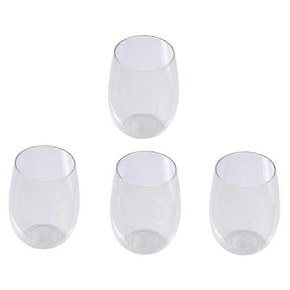 Transparent Drinking Cups Egg-Shaped Plastic Party Use 4Pcs
