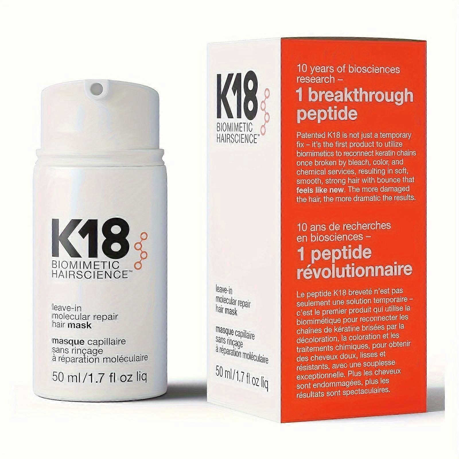 50ml K18 Leave-in Molecular Repair Hair Mask Damage Restore Soft Hair Deep Repair Keratin Scalp Treatment Hair Care