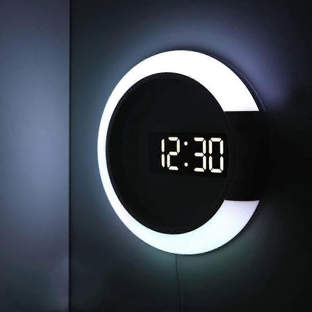 Led Wall Clock, Creative Remote Control, Digital Clock,white