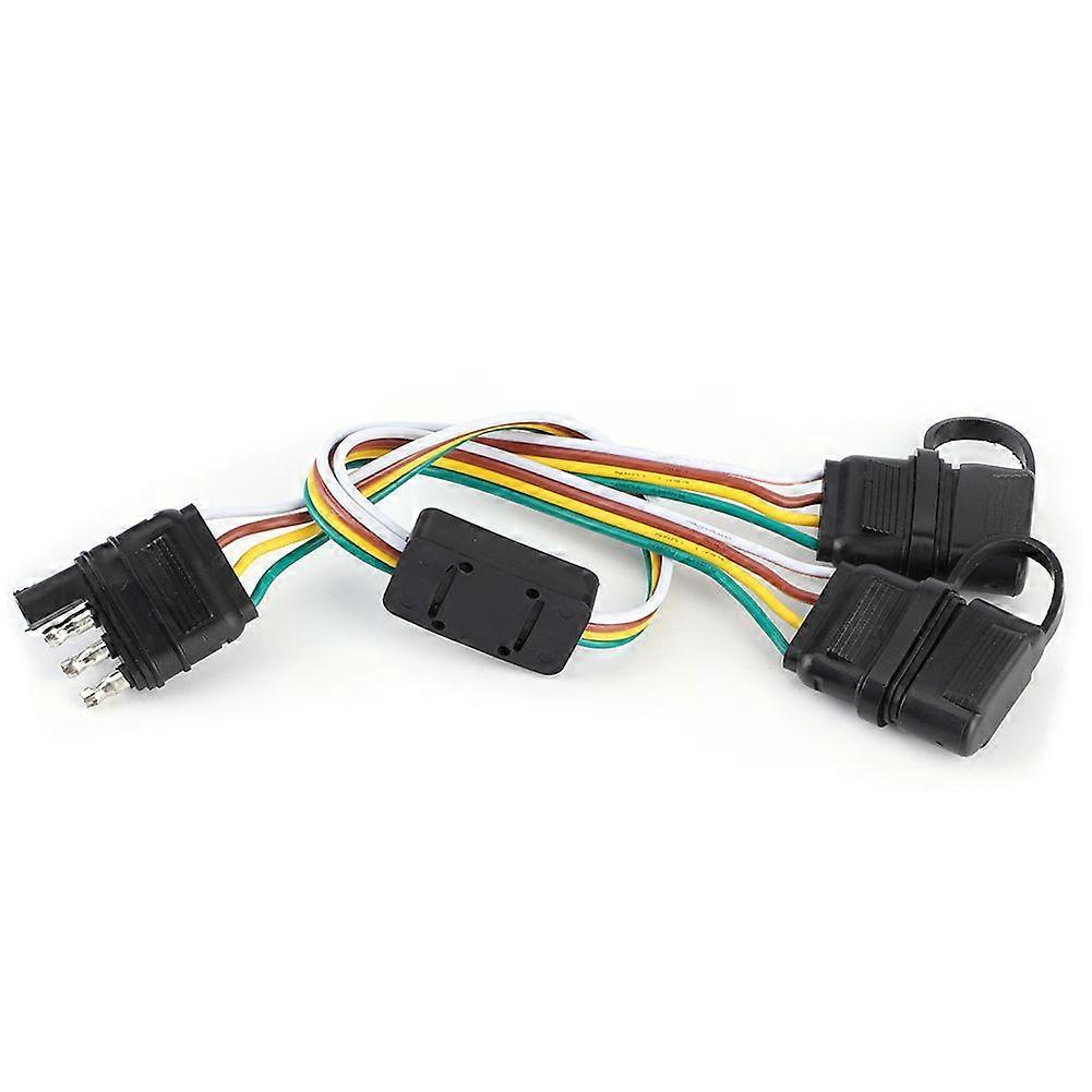 4-Pin Trailer Plug Two Split Adapter Socket US Type Wire Connector Accessory for RV Trailers
