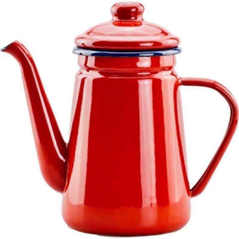 11L Hand Enameled Kettle - SODIAL - Red - 360 Degree Base - Keep Warm Function