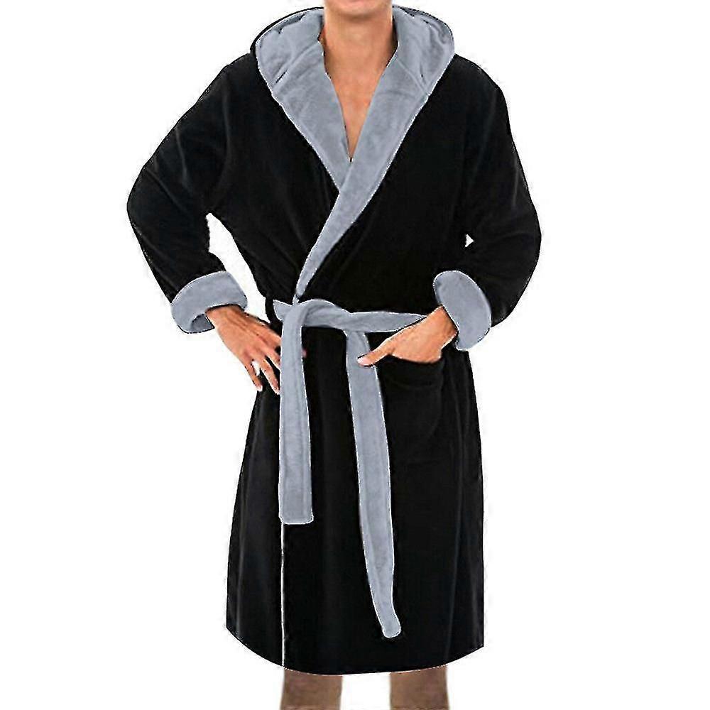 Menn Hette fleece dressing badekåpe