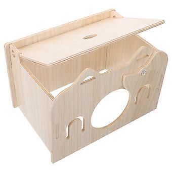 Guinea Pig Hideout House Wooden Small Hamster Shelter for Decor