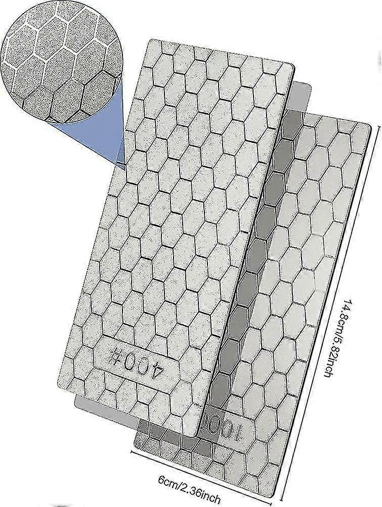 2pcs Diamond Sharpening Stone, Knife Sharpener Stone Whetstone Honeycomb Surface