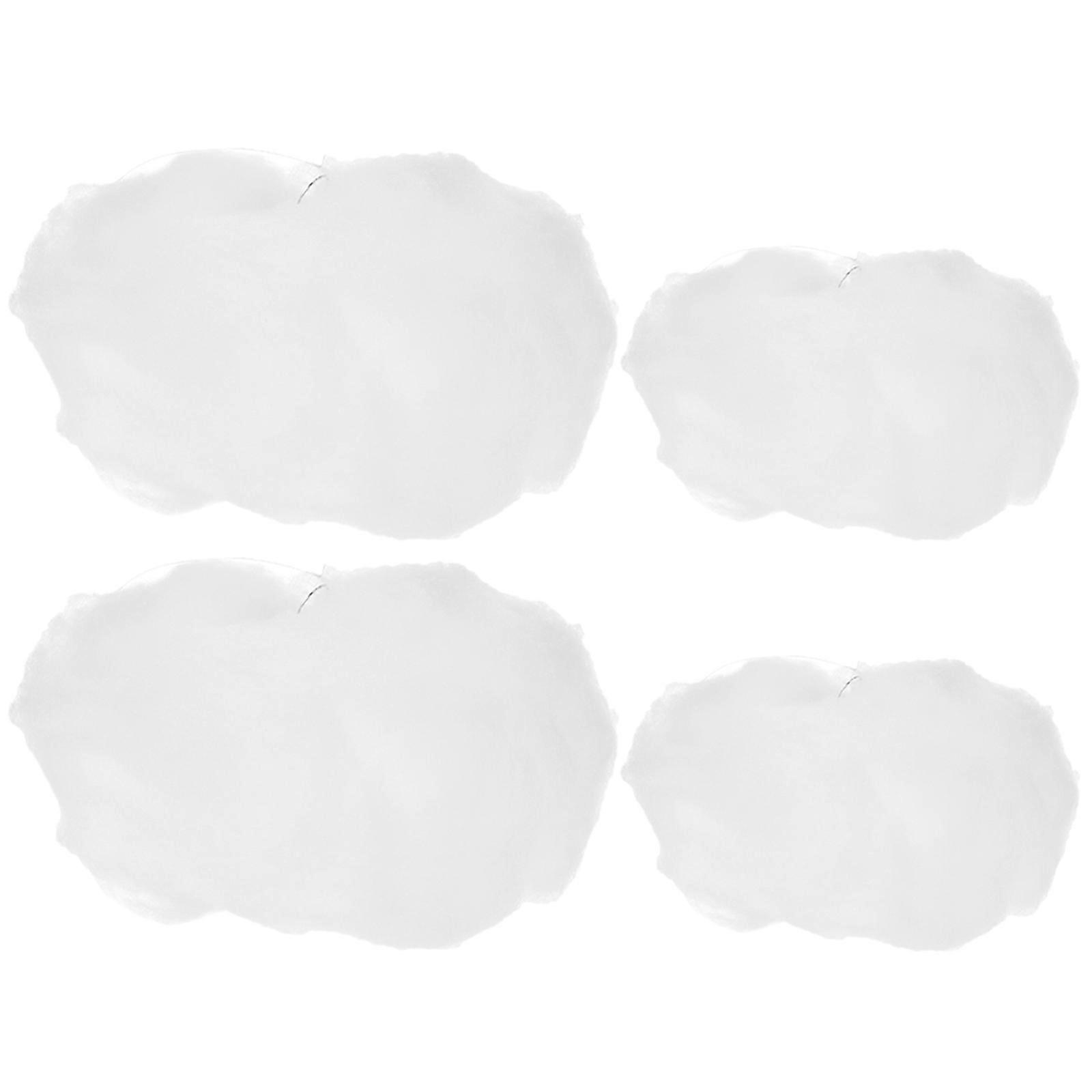 4pcs Artificial Cloud 3D Props Imitation Hanging Clouds Ornaments Cotton Clouds Decorations for Ceiling