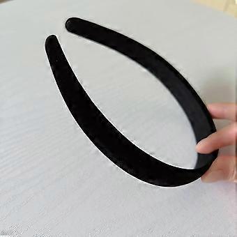 4Pcs Velvet Wide Headbands for Women Girls, Soft No Slip Head Bands Fashion Hairbands Hair Accessories (Black, One Size)  Black  One Size
