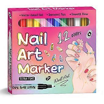 Waterproof Nail Art Pen Quick Dry Mess-Free Nail Graffitis Drawing Pen Coloring Marker Pens Set