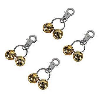 4-Pack Antique Silver Pet Collar Bells, Vintage Dog Cat Charms