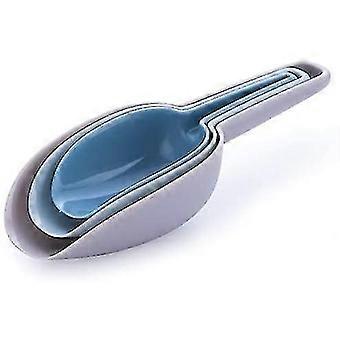 Sæt med 3 madskeer Plast Hund Måleske Scoop Til Mad Hund Kat Kanin Fugle Kibble