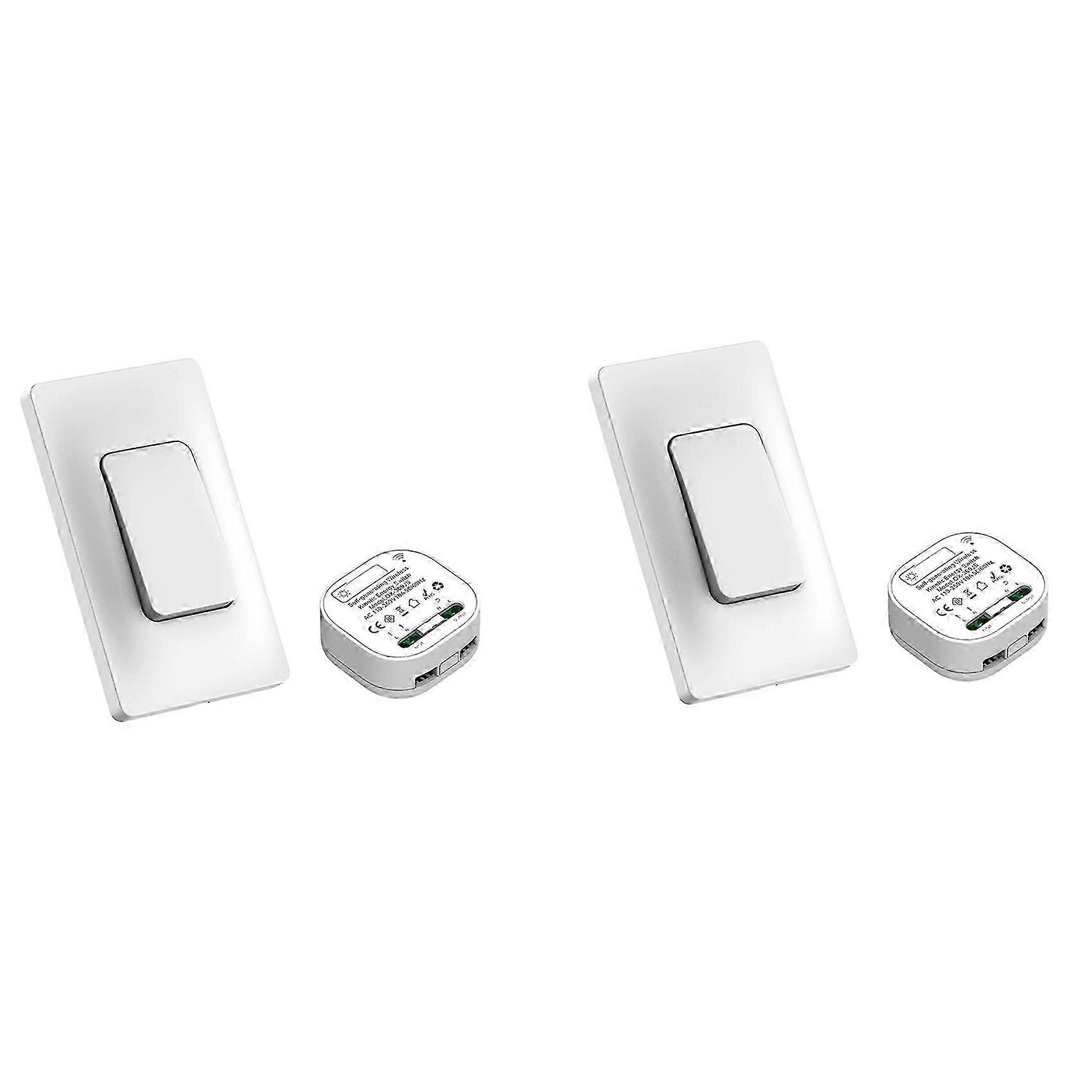 2X Self Powered Wireless Light Switch and Receiver Kit Remote Control Wall Switch Lighting Fixtures