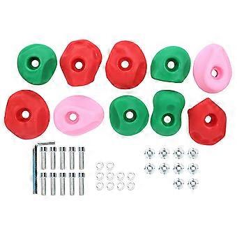 Lot de 10 prises d'escalade multicolores de grande taille pour extérieur (S)