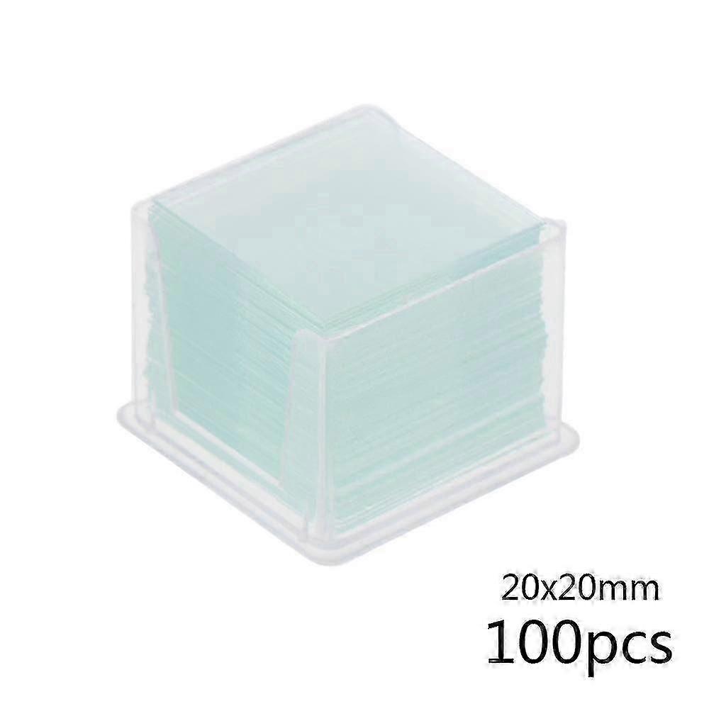 100pcs Transparent Square Glass Microscope Slides and Coverslips for Optical Lab Instruments