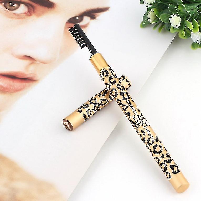 Make Up Leopard Longlasting Brown Eyeliner Eyebrow Pencil With Brush