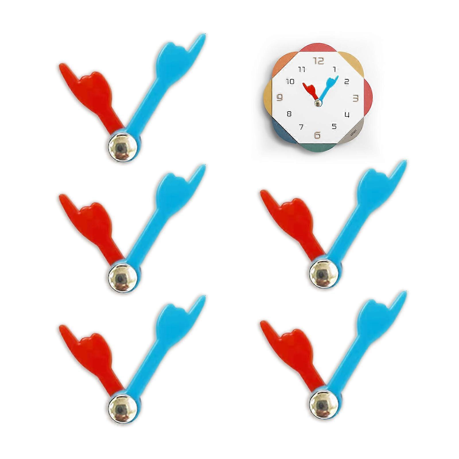 Teaching Clock Hands 5 Pack Finger Shaped Plastic Replacement Set for Kids Learning and Classroom