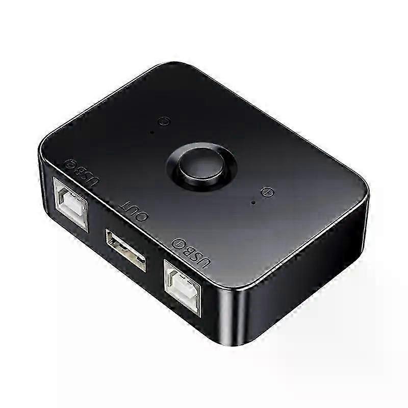 USB printer sharing device, 2-port USB 2.0 selector, printer sharing accessory, USB splitter for sharing printers.