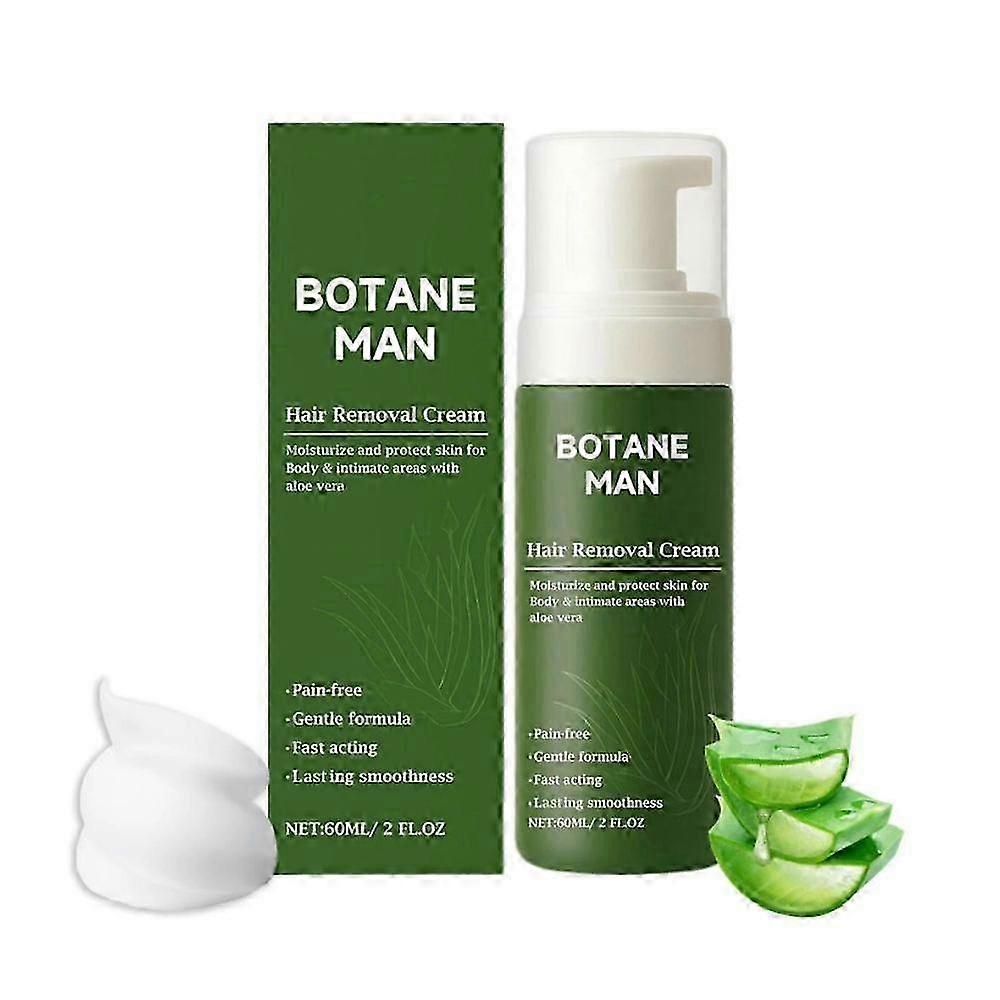 Crème dépilatoire à l'aloe vera Botane Man 1-3X pour une épilation rapide du visage et du corps (peaux sensibles)