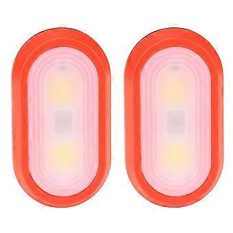 Waterproof Night Running LED Clip Light Red Safety Lamp 2Pcs Set