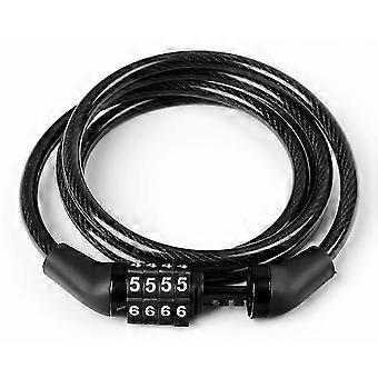 Secure 4 Digit Combination Bike Lock Steel Cable compatible with Mountain and Electric Bikes,x