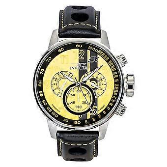 Invicta S1 Rally Chronograph GMT Lederarmband Yellow and Schwarzes Zifferblatt Quarz 48616 100M Herrenuhr