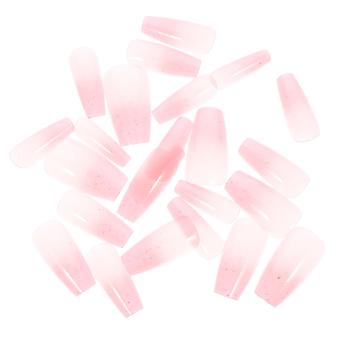 ABS Pink Press on Nails for Women 24Pcs French Nails Manicure Kit