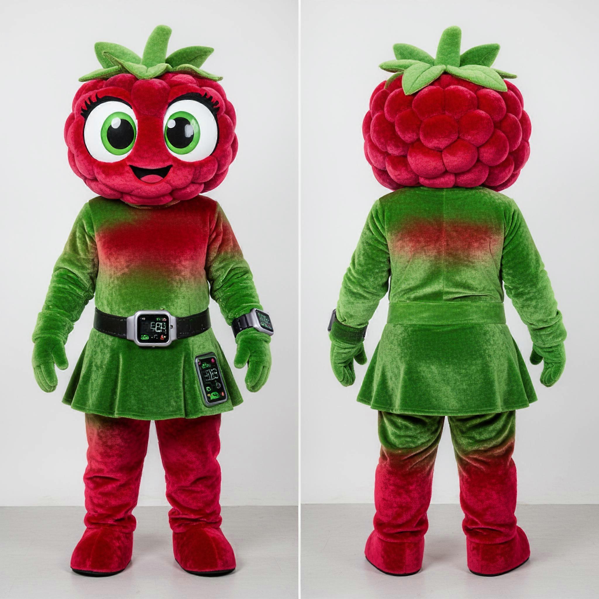 MASTICOT Vibrant Green Cartoon Raspberry Mascot