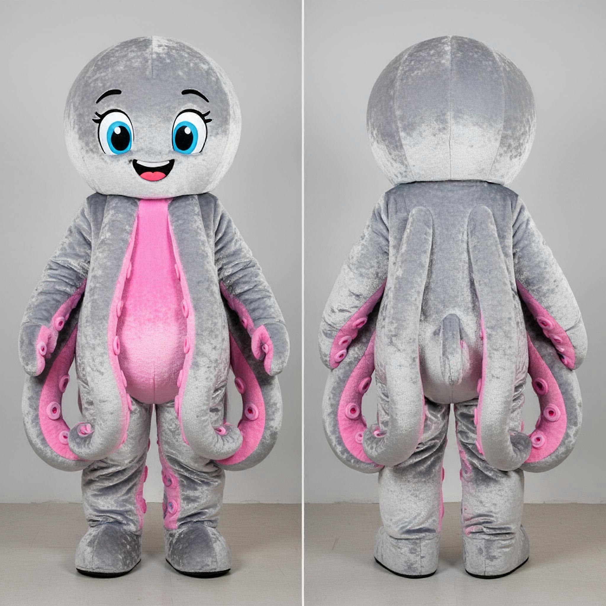 MASTICOT Silver Shimmering Octopus Mascot
