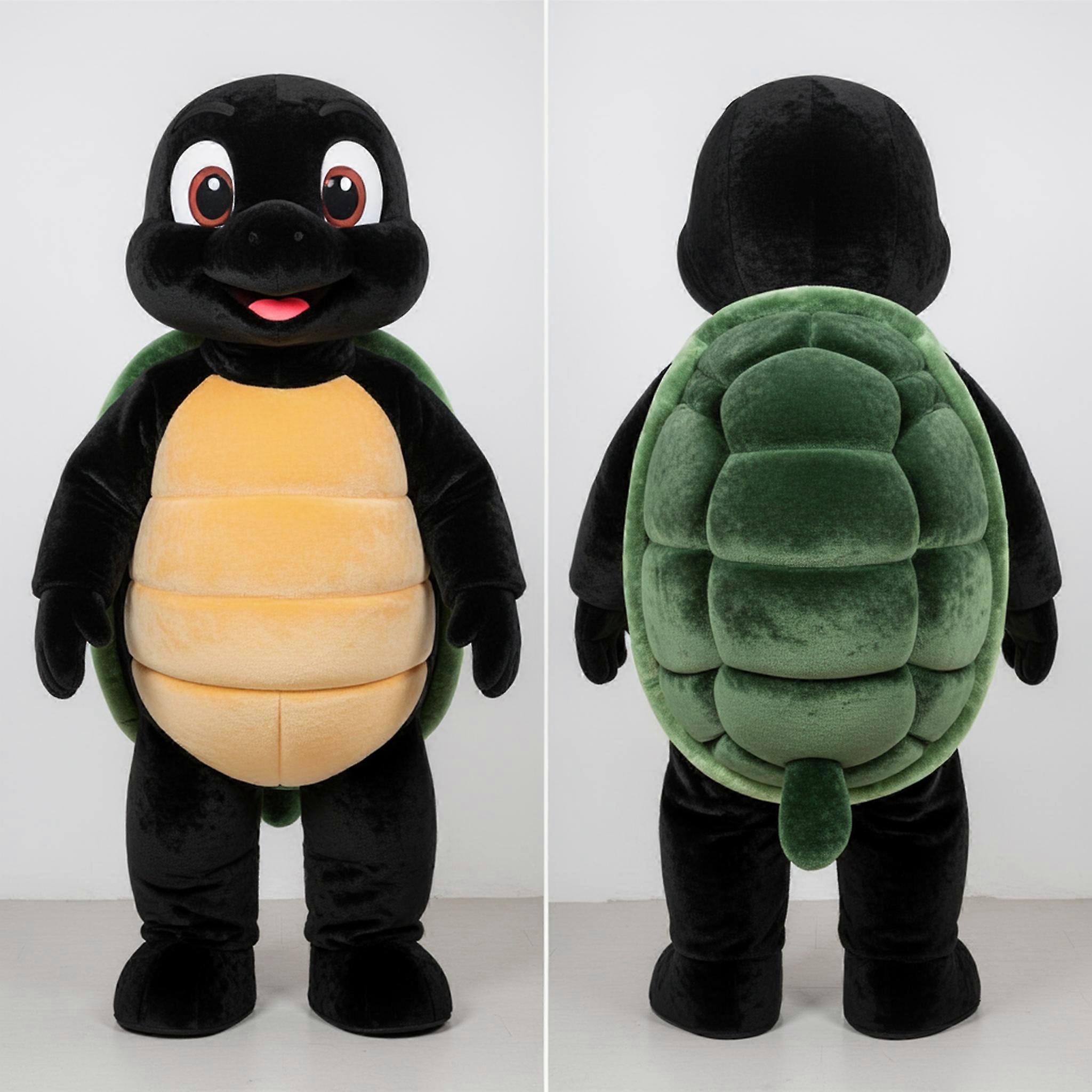 MASTICOT Velvety Black Playful Turtle Mascot